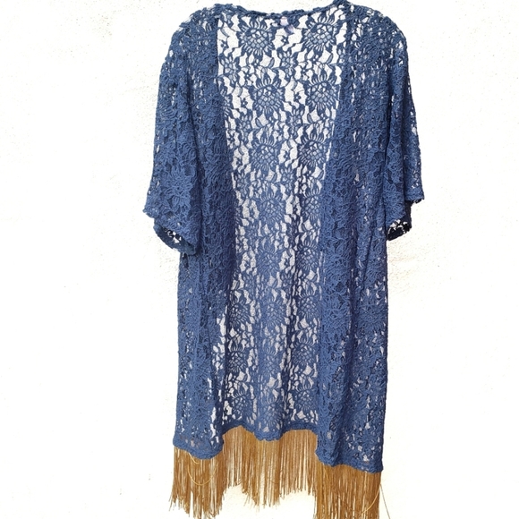 LuLaRoe Sweaters - LuLaRoe Lace and Fringe Kimono / Cover up kimono